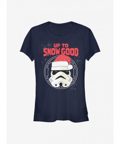 Star Wars Snow Good Trooper Girls T-Shirt - Blue Lightweight Cotton