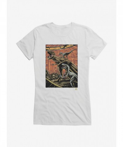 Jurassic World Dinosaurs Rule Girls Lightweight Cotton T-Shirt