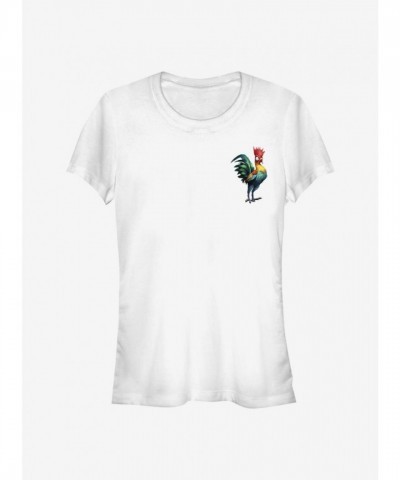 Disney Moana Hei Hei Lightweight Cotton Girls T-Shirt - White