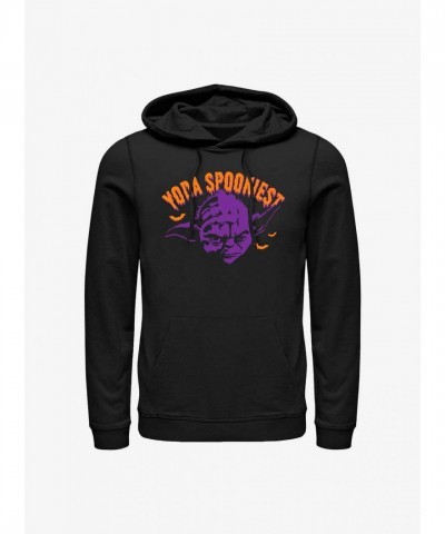 Spooky Yoda Hoodie for Men - Black Cotton Blend
