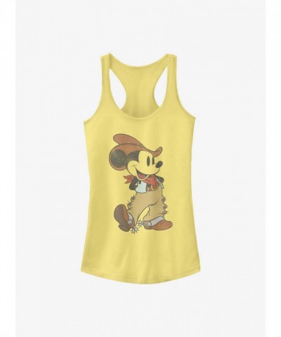 Disney Girls Mickey Mouse Western Style Tank Top - Yellow