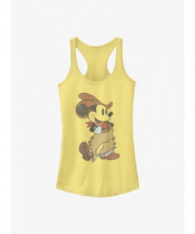Disney Girls Mickey Mouse Western Style Tank Top - Yellow