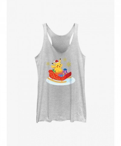 Pokemon Pikachu Winter Fun Girls Tank Top - White