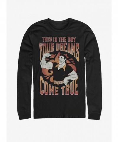 Disney Gaston Long-Sleeve T-Shirt - Men's Black Cotton
