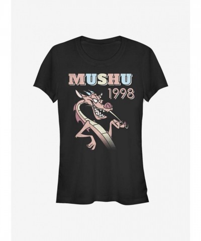 Disney Mulan 90s Mushu Junior T-Shirt - Black