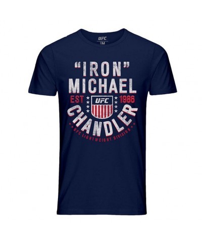 Men's Official UFC Michael "Iron" Chandler Navy Graphic Tee