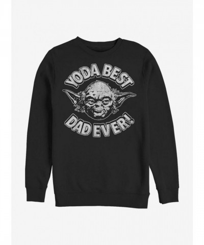 Star Wars Yoda Dad's Cool Crewneck Sweatshirt - Black
