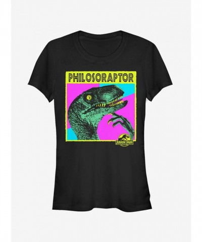 Philosoraptor Girls T-Shirt - Black