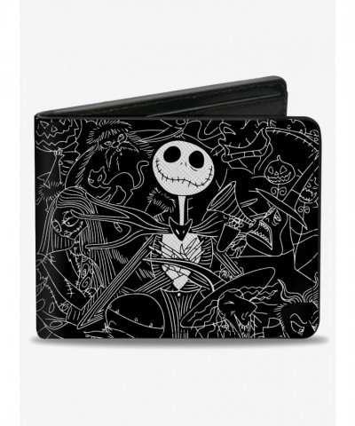 Buckle-Down Disney Nightmare Before Christmas Men's Vegan Leather Bifold Wallet
