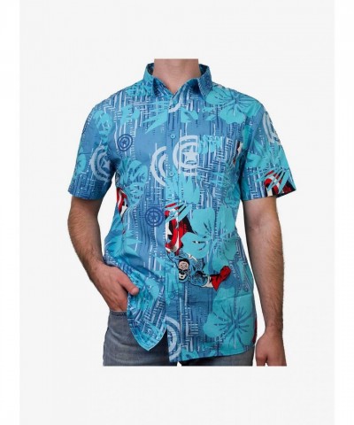 Marvel Captain America Woven Button-Up Shirt for Men in Multi Colors