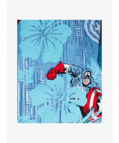 Marvel Captain America Woven Button-Up Shirt for Men in Multi Colors