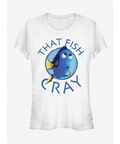 Disney Pixar Finding Dory That Fish Cray Tee for Girls - White Fitted T-Shirt
