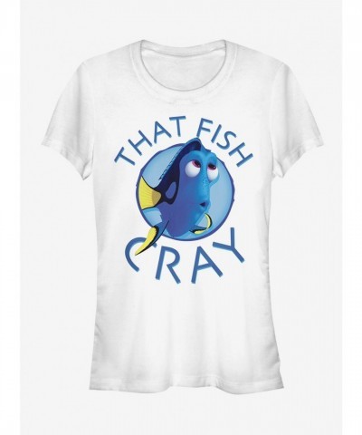 Disney Pixar Finding Dory That Fish Cray Tee for Girls - White Fitted T-Shirt
