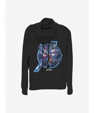 Marvel Girls A-Team Cowl Neck Sweatshirt - Black