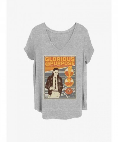 Marvel Loki Inspired Girls T-Shirt - Grey Plus Size