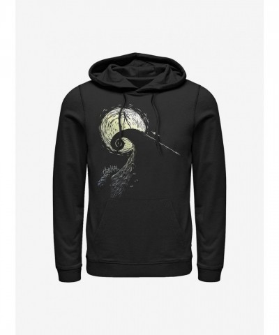 Disney Nightmare Before Christmas Jack Skellington Spiral Hill Hoodie - Men's Black