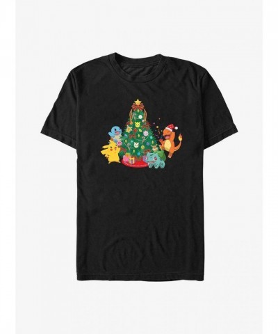 Pokemon Christmas Tee - Black Men's Size